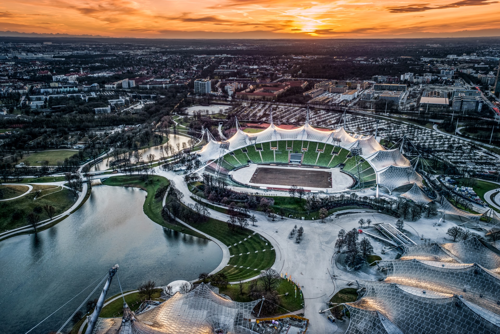 Munich Football Stadium in Winter